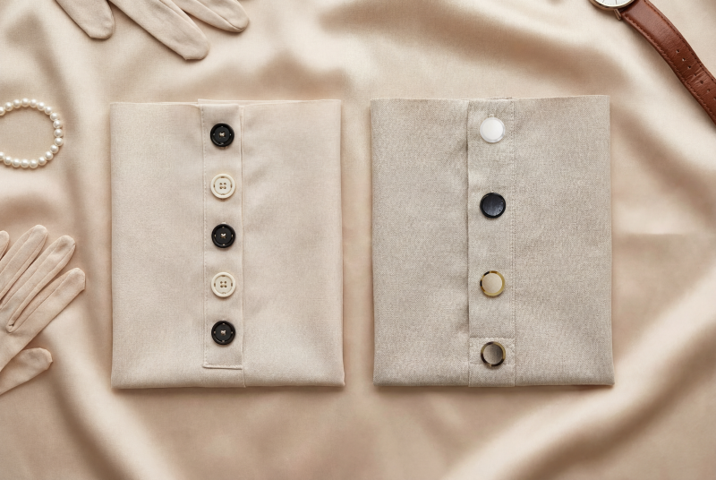 Различия сторон пуговиц на женской и мужской одежде