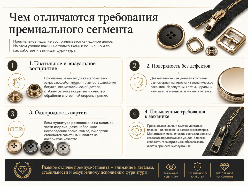 Стандарты качества фурнитуры для масс-маркета и премиум-сегмента