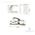 Декоративный крючок - MF32, серебро, 10 шт
