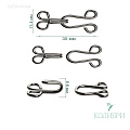 Крючок-застежка - MF54, никель, 35х13.4х6.6 мм, 100 шт