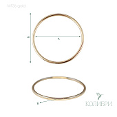 Кольцо металлическое - MF36, золото, 10 шт