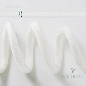 Шнур круглый хлопковый, с сердечником - SHR05, белый/белый, 100 м