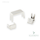Ограничитель для спиральных молний, нижний - OG03, серебро, 50 шт