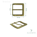 Пряжка металлическая - MR124, бронза, 3 шт