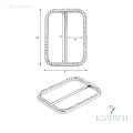 Декоративная пряжка - GP115, серебро, 5 шт