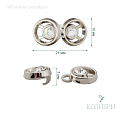 Декоративный крючок - MF24, серебро, 10 шт