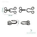 Крючок-застежка - MF53, никель, 28х13.5х5.5 мм, 100 шт