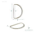 Полукольцо металлическое - MF01, серебро, 10 шт