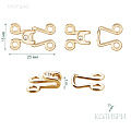 Декоративный крючок - MF29, золото, 10 шт