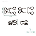 Крючок-застежка - MF52, никель, 22х14.7х5 мм, 100 шт