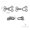 Крючок-застежка - MF49, никель, 14х8х3 мм, 100 шт