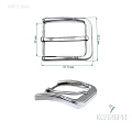 Пряжка металлическая - MR73, серебро, 3 шт
