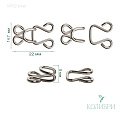 Крючок-застежка - MF52, серебро, 22х14.7х5 мм, 100 шт