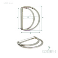 Полукольцо металлическое - MF35, серебро, 10 шт