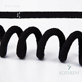 Шнур круглый хлопковый, с сердечником - SHR11, чёрный/чёрный, 92 м