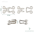Декоративный крючок - MF29, серебро, 10 шт