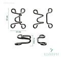 Крючок-застежка - MF43, никель, 23х32х6,9 мм, 25 шт