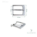 Пряжка металлическая - MR93, серебро, 3 шт