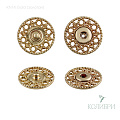 Кнопка пришивная металлическая - KN14, золото, 10 шт