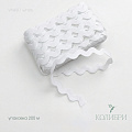 Тесьма вьюнок п/э - VNK01, белый/белый, 200 м