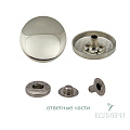 Кнопка установочная металлическая - KP02, серебро, 50 шт