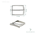 Пряжка металлическая - MR102, тёртое серебро, 3 шт