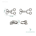 Крючок-застежка - MF47, серебро, 11х7х3 мм, 100 шт