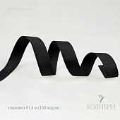 Репсовая лента п/э - REPS01, чёрный/чёрный, 91.4 м (100 ярдов)