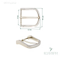 Пряжка металлическая - MR115, глянцевое серебро, 3 шт