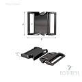 Пряжка фастекс металлический - FM02, никель, 3 шт