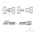 Декоративный крючок - MF14, серебро, 10 шт