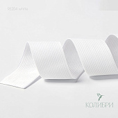 Резинка вязаная - REZ04, белый/белый, 100/40 м