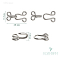 Крючок-застежка - MF53, серебро, 28х13.5х5.5 мм, 100 шт