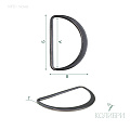 Полукольцо металлическое - MF01, никель, 10 шт