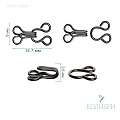 Крючок-застежка - MF39, никель, 14.7х8х2.6 мм, 100 шт