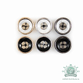 Пуговица пластиковая, 4 прокола - PS27, цвета в ассортименте, 36 шт