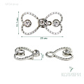 Декоративный крючок - MF04, серебро, 10 шт