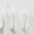 Шнур круглый хлопковый, с сердечником - SHR05, белый/белый, 100 м