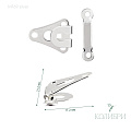 Крючки брючные пришивные - MF69, серебро, 25 шт