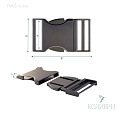 Пряжка фастекс металлический - FM03, никель, 3 шт