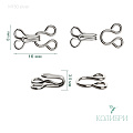 Крючок-застежка - MF50, серебро, 16х8х3.5 мм, 100 шт