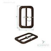 Пряжка пластиковая с язычком - GP80+Я, коричневый2, 6 шт