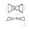 Декоративный крючок - MF10, серебро, 5 шт
