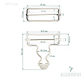 Пряжка для лямок комбинезонов - MF57, серебро, 25 шт