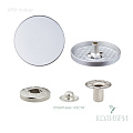 Кнопка установочная металлическая - KP01, матовое серебро, 50 шт