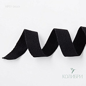Киперная лента х/б - KIP01, чёрный/чёрный, 50/100 м
