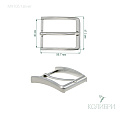 Пряжка металлическая - MR105, тёртое серебро, 3 шт