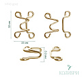 Крючок-застежка - MF43, золото, 23х32х6,9 мм, 25 шт