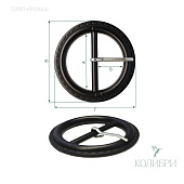 Пряжка пластиковая с язычком - GP81+Я, чёрный, 6 шт