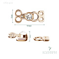 Декоративный крючок - MF06, золото, 10 шт